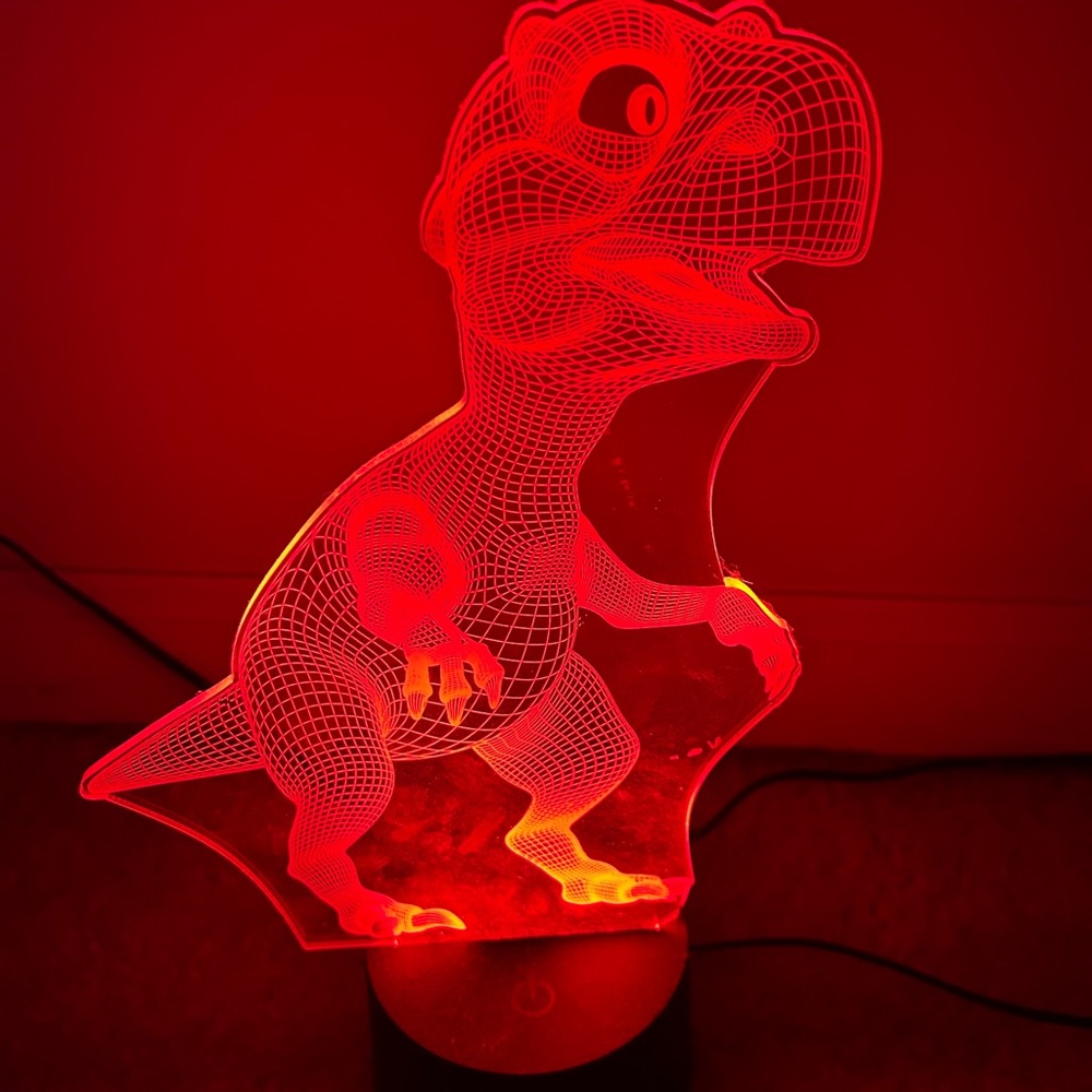 Red Dinosaur LED Light Sculpture Accessory